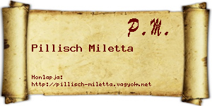 Pillisch Miletta névjegykártya